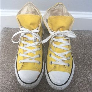Bright Yellow High Top Converse Sneakers